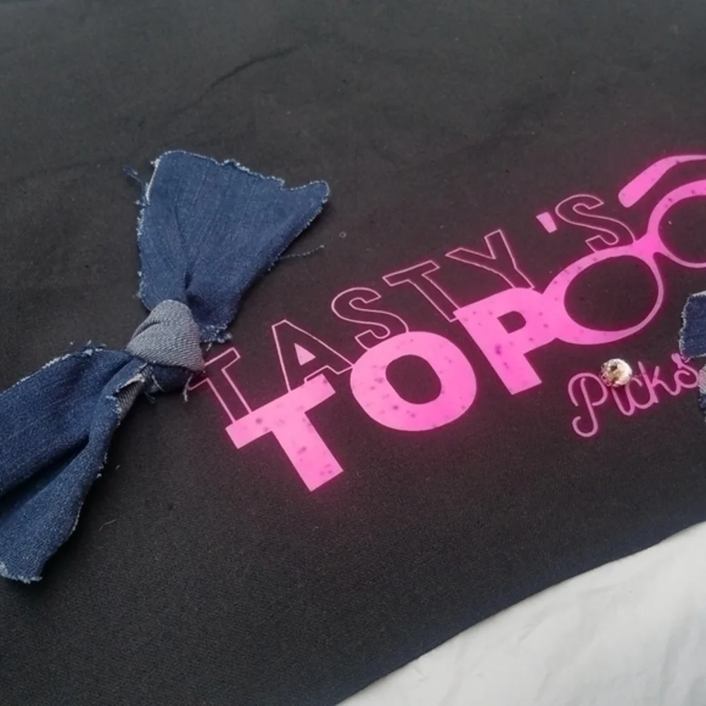 Tasty Shopper Reusable Denim Kisses Tote Bag